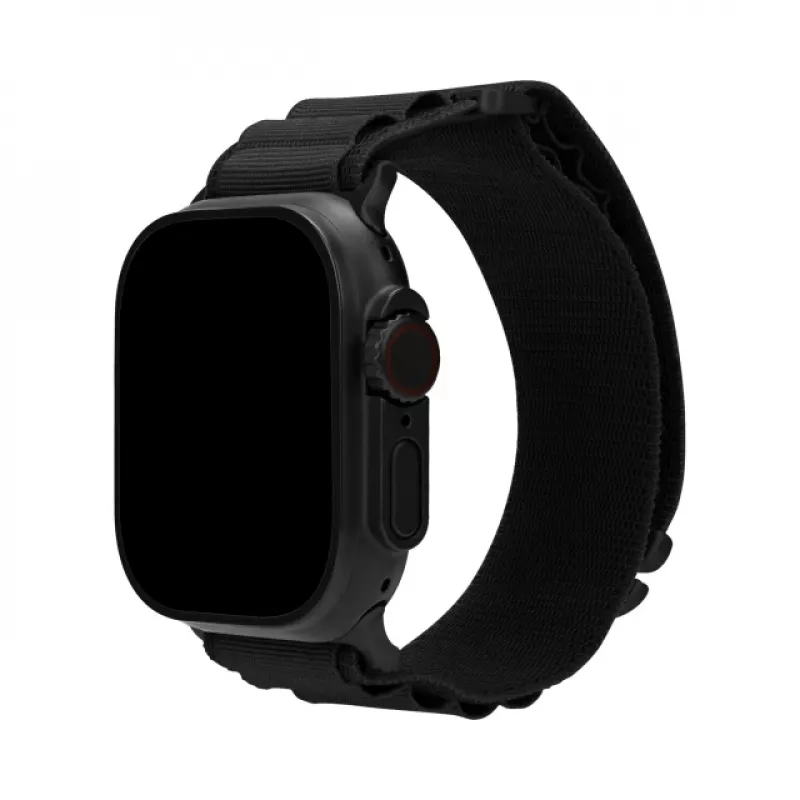 Mobilize nylonový remienok na hodinky - Alpine - čierny konektor - pre Apple 38/40/41mm - čierny