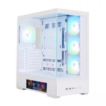 Zalman P40 DS White Mid-Tower PC skriňa so 4x 140mm ARGB ventilátormi, tvrdeným sklom, Mesh predným panelom, biela