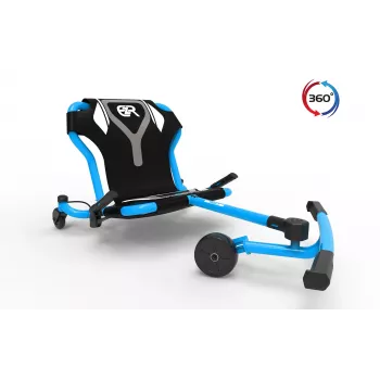 EzyRoller Spinner Pro X nohami poháňaný go-kart s 360° otáčaním, modrý, 10+ rokov