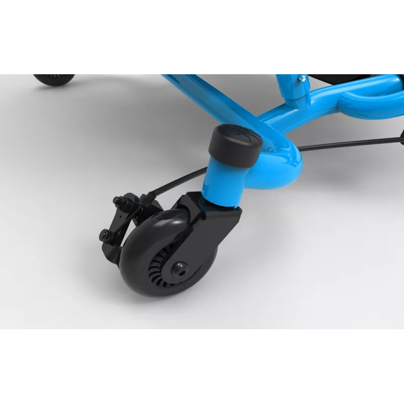 EzyRoller Spinner Pro X nohami poháňaný go-kart s 360° otáčaním, modrý, 10+ rokov