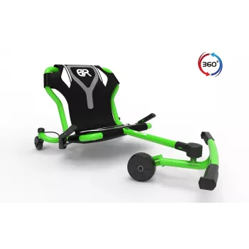 EzyRoller Spinner Pro X zelený 360° nohami poháňaný go-kart pre deti od 10 rokov
