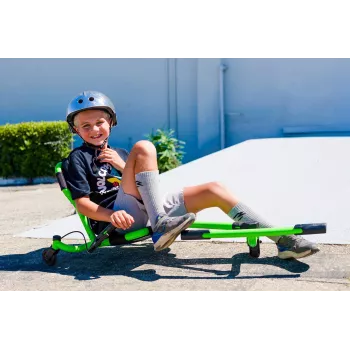 EzyRoller Spinner Pro X zelený 360° nohami poháňaný go-kart pre deti od 10 rokov