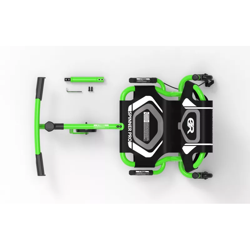 EzyRoller Spinner Pro X zelený 360° nohami poháňaný go-kart pre deti od 10 rokov