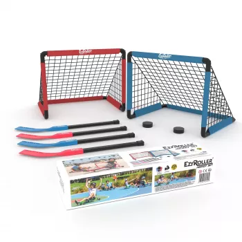 EzyRoller EZ-HOCKEY hokejová sada pre 4 hráčov (bránky, hokejky, puky)