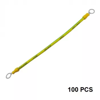 HISMART uzemňovací kábel s konektormi pre solárne moduly, meď, 4 mm², 20 cm, 100 ks