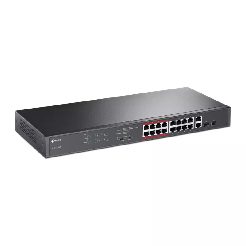 TP-Link TL-SL1218MP 18-portový Gigabit unmanaged PoE+ switch (16 PoE+ portov, 192W budget)
