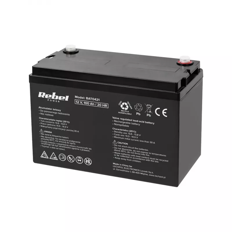 REBEL VIPOW gélová batéria 12V 100Ah