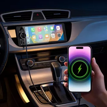 KRUGER & MATZ KM2016 1DIN autorádio s Apple CarPlay a Android Auto, 7-palcový LCD dotykový displej, Bluetooth 5.0, FM/AM tuner, 4x45W
