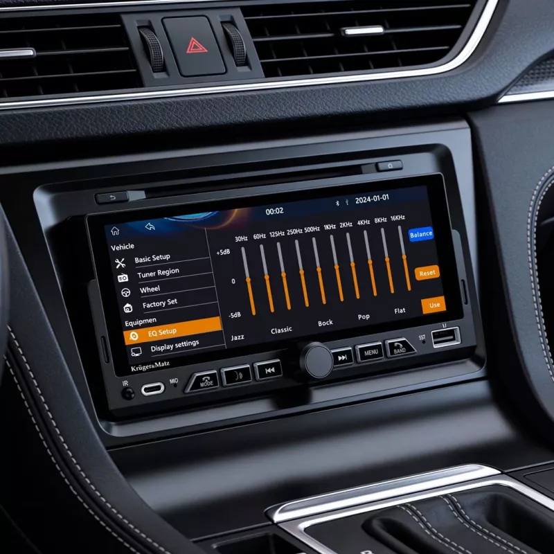 KRUGER & MATZ KM2017 1DIN autorádio s Apple CarPlay a Android Auto