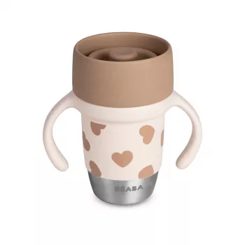 Beaba BigLove 360° tréningový hrnček z nehrdzavejúcej ocele 250 ml ružový