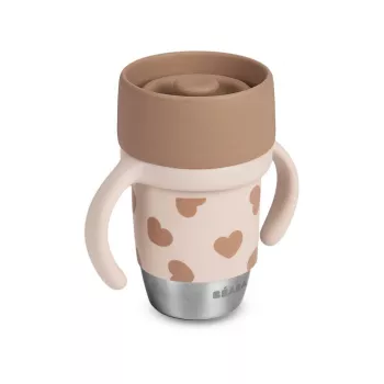 Beaba BigLove 360° tréningový hrnček z nehrdzavejúcej ocele 250 ml ružový