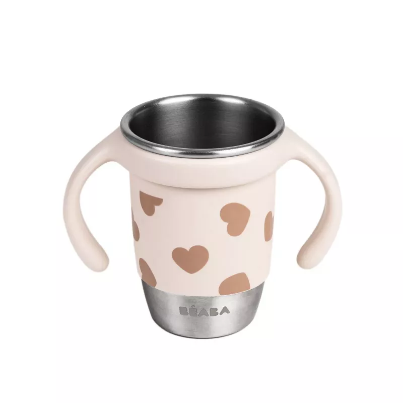 Beaba BigLove 360° tréningový hrnček z nehrdzavejúcej ocele 250 ml ružový