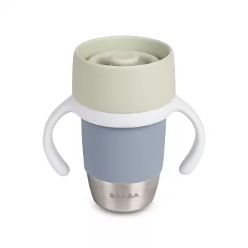 Beaba tréningový hrnček z nehrdzavejúcej ocele 360° Pebble Grey
