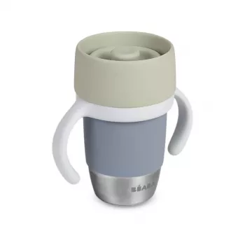Beaba tréningový hrnček z nehrdzavejúcej ocele 360° Pebble Grey