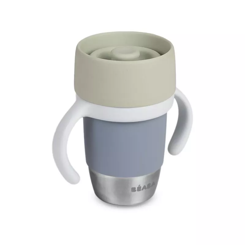 Beaba tréningový hrnček z nehrdzavejúcej ocele 360° Pebble Grey