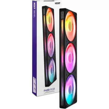 NZXT F420 RGB all-in-one kvapalinový chladič, 420mm radiátor, 3x 140mm ventilátor, čierny