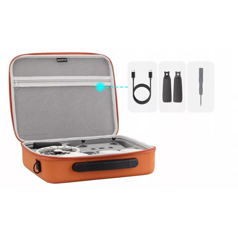 SUNNYLIFE XL pevný kufrík pre dron DJI Flip a diaľkový ovládač - oranžový