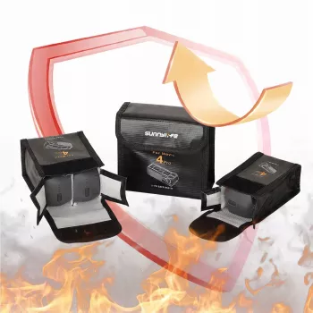 SUNNYLIFE ohňovzdorné puzdro na batérie pre 3x batérie DJI Mavic 4 Pro - čierna
