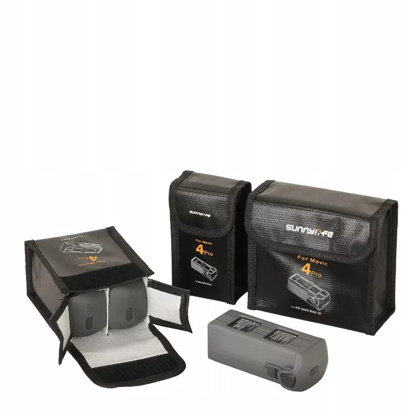 SUNNYLIFE ohňovzdorné puzdro na batérie pre 3x batérie DJI Mavic 4 Pro - čierna
