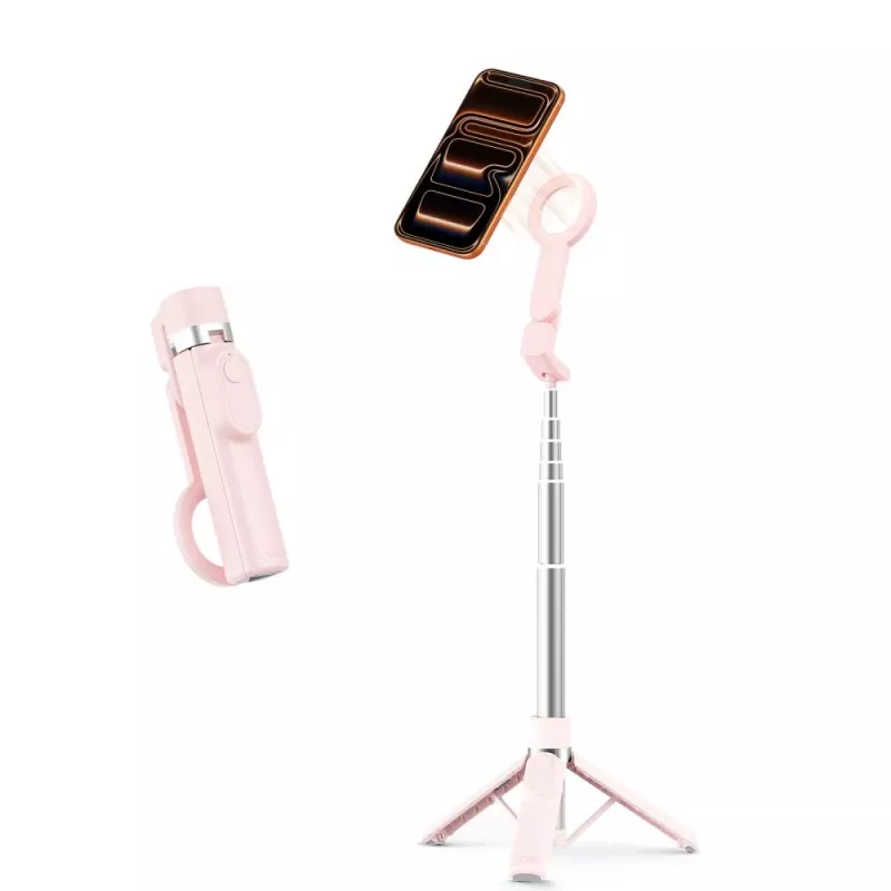 TECH-PROTECT L11S MagSafe Bluetooth selfie tyč statív ružová