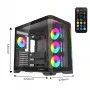 Rampage LYRON Mid Tower herná PC skriňa, 7x ARGB PWM ventilátory, Tempered Glass, čierna