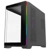 Rampage LYRON Mid Tower herná PC skriňa, 7x ARGB PWM ventilátory, Tempered Glass, čierna