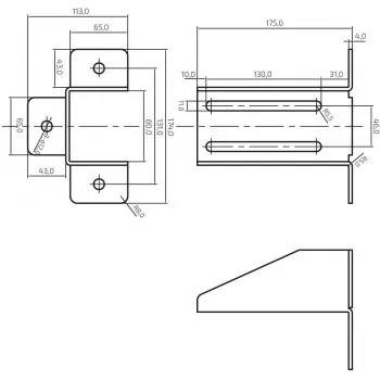 PSG Support Bracket 60.013.7016 pre Drive-On Roller / držiak rámp, antracitová (RAL 7016)