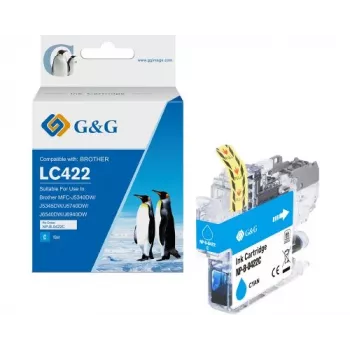 G&G kompatibilná atramentová kazeta pre Brother LC422C azúrová (550 strán)