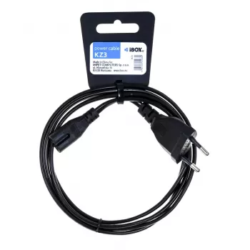 iBox KZ3 napájací kábel, Euro 2-pin na IEC C7 (Figure-8), čierny