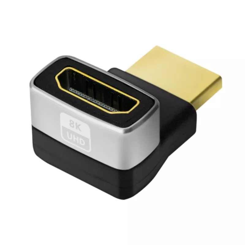 LogiLink AH0007A HDMI adaptér, 270° zahnutý, HDMI typ A konektor samec na konektor samica, 8K/60Hz, 48Gbit/s, HDMI 2.1, čierny