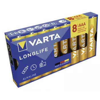 VARTA Longlife AAA LR03 Micro alkalické batérie, balenie 8 ks, 1,5 V, blister