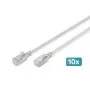 DIGITUS CAT 6A F/FTP Slim patch kábel, 0,5 m, sivá, balenie 10 ks