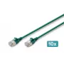 DIGITUS CAT 6A F-FTP Slim patch kábel, 0,5 m, zelená, balenie 10 ks
