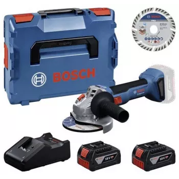 Bosch Professional GWS 18V-11 S akumulátorová uhlová brúska sada s 2x 4,0Ah batériami, nabíjačkou a L-BOXX