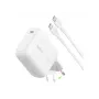 Belkin BOOSTCHARGE 100W USB-C GaN napájací zdroj s 1,5m USB-C na USB-C káblom - biela