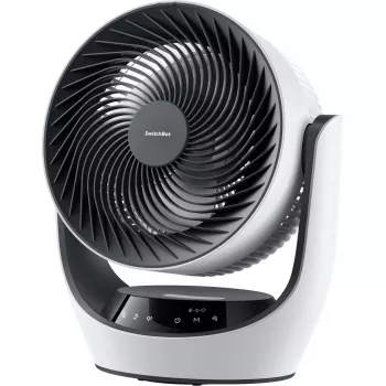 SwitchBot batériou napájaný smart cirkulačný ventilátor so 100 rýchlostnými stupňami, 90° horizontálna a 100° vertikálna oscilácia, Bluetooth & Wi-Fi (vyžaduje sa Hub), biela