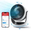 SwitchBot batériou napájaný smart cirkulačný ventilátor so 100 rýchlostnými stupňami, 90° horizontálna a 100° vertikálna oscilácia, Bluetooth & Wi-Fi (vyžaduje sa Hub), biely