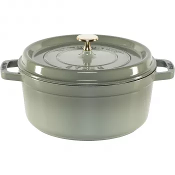 Staub La Cocotte 24cm okrúhla cocotte, eukalyptus, liatina