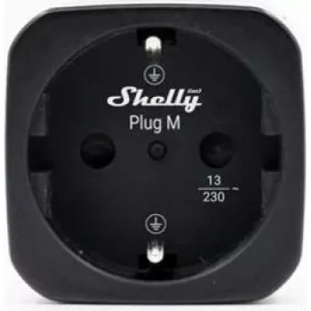 Shelly Plug M Gen3 smart zásuvka 4 ks balenie čierna s monitorovaním energie, Wi-Fi & Bluetooth