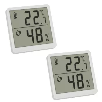 TFA 30.5059.02.02 digitálny termo-hygrometer sada 2 ks, biela/strieborná
