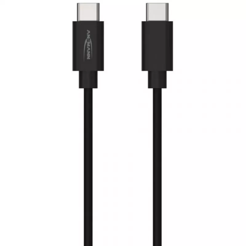 ANSMANN USB-C na USB-C dátový a nabíjací kábel 2 m čierna 60W PD