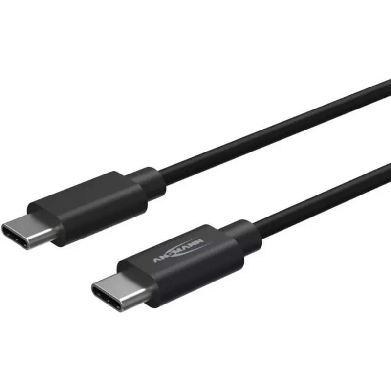 ANSMANN USB-C na USB-C dátový a nabíjací kábel 2 m čierna 60W PD