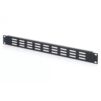 Vetraný záslepný panel 1U DIGITUS pre 19-palcové racky, čierny
