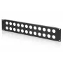 DIGITUS 2U rackový zaslepovací panel pre 24 D-Sub modulov, 19 palcov, čierny