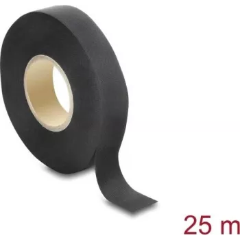 Delock tkaninová páska 25 m x 19 mm trhateľná samolepiaca čierna