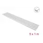 Delock samolepiaci káblový kanál s posuvným krytom 15 x 10 mm - 1 m, balenie 5 ks, biela