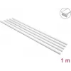 Delock samolepiaci káblový kanál s posuvným krytom 20 x 10 mm, 1 m, balenie 5 ks, biela