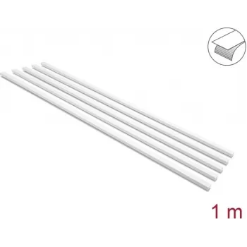 Delock samolepiaci káblový kanál s posuvným krytom 20 x 10 mm, 1 m, balenie 5 ks, biela