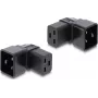 Delock IEC 60320 C20 na C19 sieťový adaptér, konektor samec na konektor samica, 16 A, 90° zahnutý, čierny