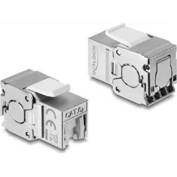 Delock Keystone modul RJ45 konektor samica na LSA Cat.6A tienený, bez nástroja, s ochranou proti prachu